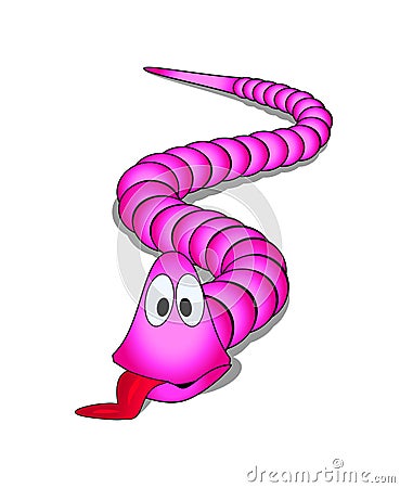 Pink worm Vector Illustration