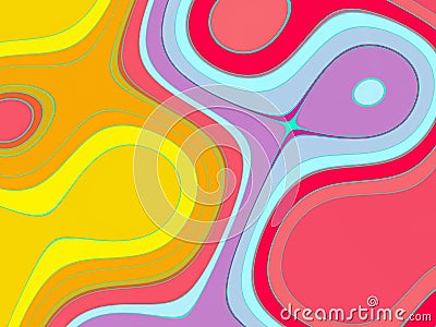 Pink yellow blue playful lines geometries, background Stock Photo