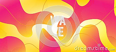 Pink Yellow Fluid Vector Banner. Waves Dynamic Background. Vivid Trendy Vector Illustration