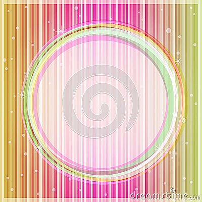 Pink Yellow Glowing Card with Light Round Label Stock Photo