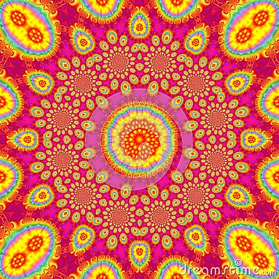 pink and yellow starbursts pattern Stock Photo
