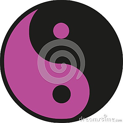 Pink Ying yang icon Vector Illustration