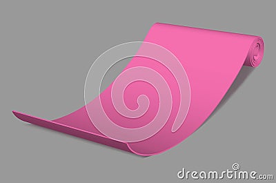 Pink yoga mat. Fitness equipment Stock Photo