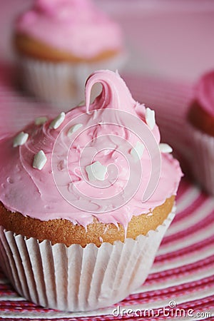 Pinky cupcake Stock Photo