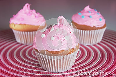 Pinky cupcake Stock Photo