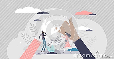 Pinky swear promise vector illustration. Deal symbol flat tiny person concept Vector Illustration