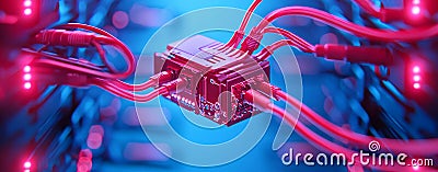 The pinnacle of computing power - the quantum computer in a secure facility Stock Photo