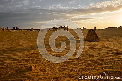 Pinnacles sand desert Western Australia Stock Photo