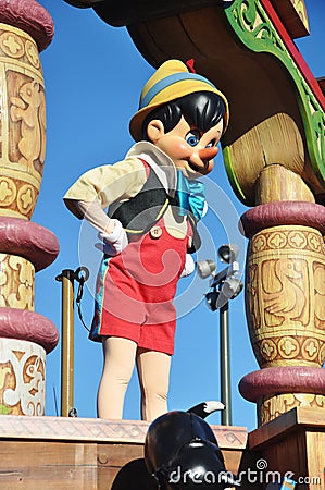 Pinocchio in A Dream Come True Celebrate Parade Editorial Stock Photo