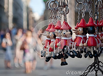 Pinocchio keychain Stock Photo