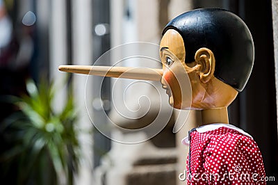 Pinocchio puppet made from wood Stock Photo