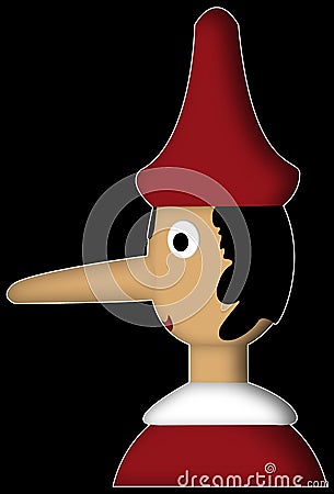 Pinocchio with red hat Stock Photo