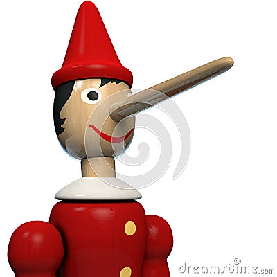 Pinocchio Long Nose Toy Portrait Stock Photo