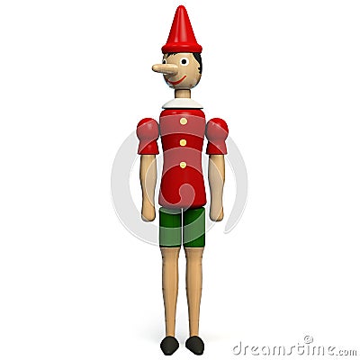 Pinocchio Wooden Doll Character Toy Stock Photo