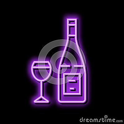 pinot noir red wine neon glow icon illustration Vector Illustration