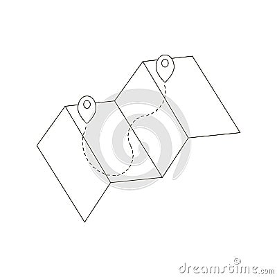 Pinpoint on map icon in thin line style isolated on gray background. Geolocation mark map pointer symbol for your web site design, Stock Photo