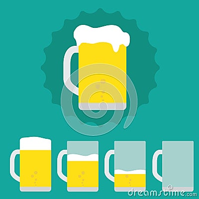 Pint of Beer Vector Illustration