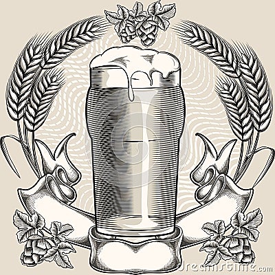 Pint of beer Vector Illustration