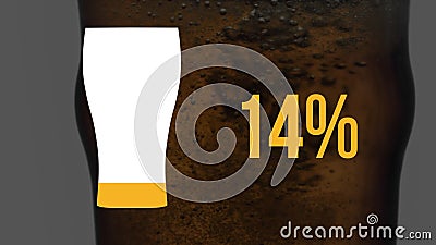 Pint Glass Icon and Increasing Percent in Yellow with Beer in Glass Stock  Footage - Video of loading, digitally: 154748378