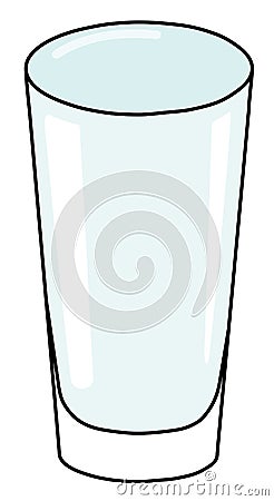 Pint tumbler long cocktail and beer glass. Stylish hand-drawn doodle cartoon style gin colored vector illustration. For Vector Illustration