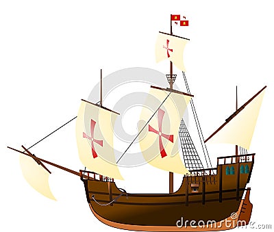 Pinta sailing ship Cartoon Illustration