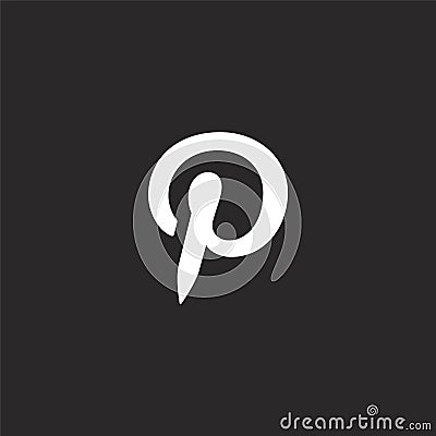 pinterest icon. Filled pinterest icon for website design and mobile, app development. pinterest icon from filled social collection Vector Illustration