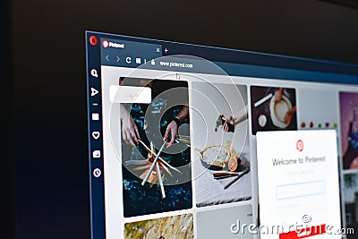 Pinterest website on computer screen Editorial Stock Photo