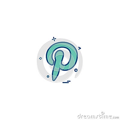 Pintrest icon design vector Vector Illustration