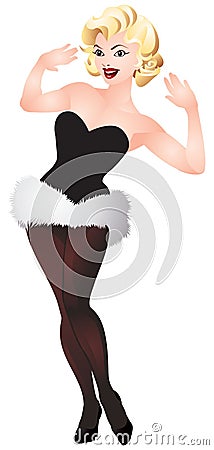 Pinup blonde girl Vector Illustration