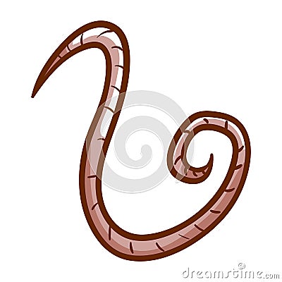 Pinworm hand drawn icon. Human, animal parasite pictogram. Infection agent of enterobiasis disease. Vector Illustration