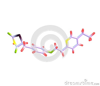 Pioglitazone molecule isolated on white Stock Photo