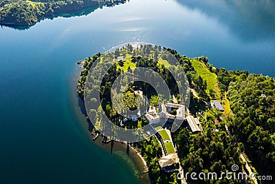 Piona Abbey, San Nicola, Lake Como IT Editorial Stock Photo