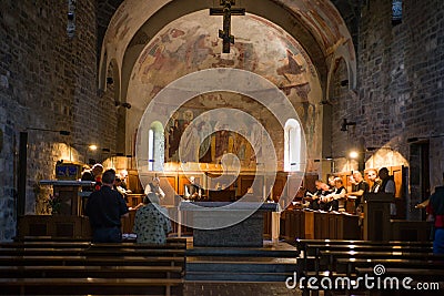 Mass in Apse of the church of San Nicola Editorial Stock Photo