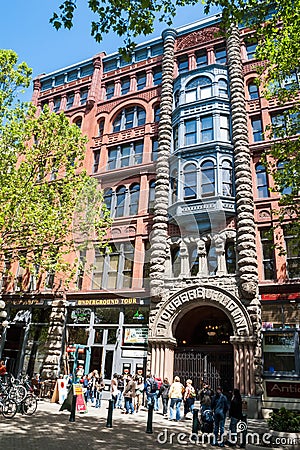 Pioneer Building in Seattle, WA Editorial Stock Photo