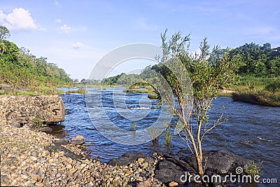 Beautiful Pioneer River at Marian looking East Stock Photo