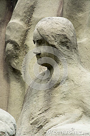 Pioneer setlers monument detail Editorial Stock Photo