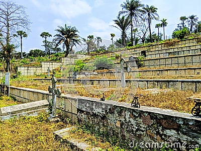 Pioneers` cemetery in Kinshasa, Democratic Republic of Congo Stock Photo