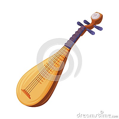 Pipa as Chinese Musical Instrument and Traditional Cultural China Symbol Vector Illustration Vector Illustration