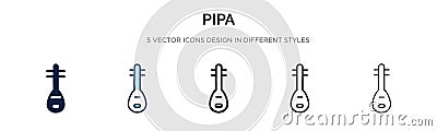 Pipa icon in filled, thin line, outline and stroke style. Vector illustration of two colored and black pipa vector icons designs Vector Illustration