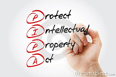 PIPA - Protect Intellectual Property Act, acronym Stock Photo