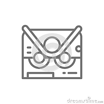 Pipe bending machine, bend machine line icon. Vector Illustration