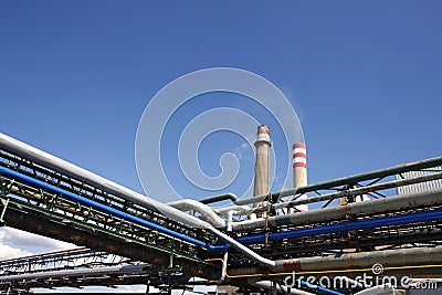 Pipe,chimney and blue sky Stock Photo