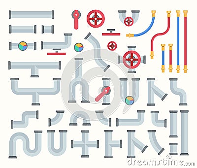 Pipe constructor set vector illustration Vector Illustration