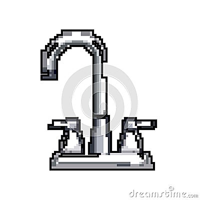 pipe faucet water game pixel art vector illustration Vector Illustration