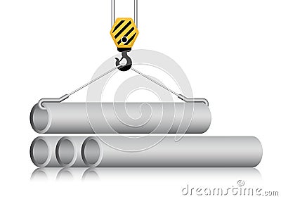 Pipe and hook Vector Illustration