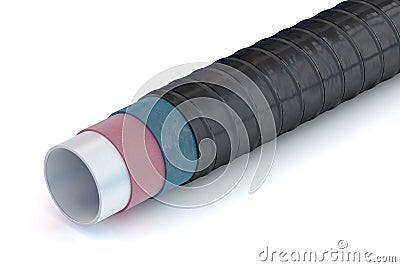 Pipe with insulation coatings Cartoon Illustration