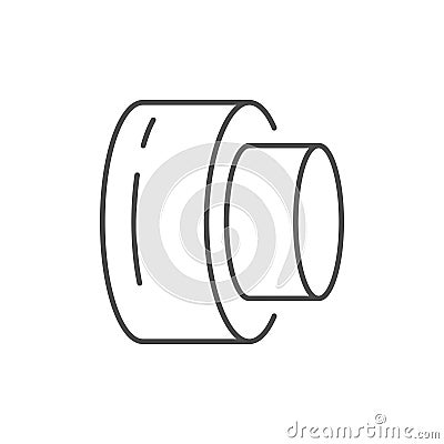 Pipe insulation line outline icon Vector Illustration
