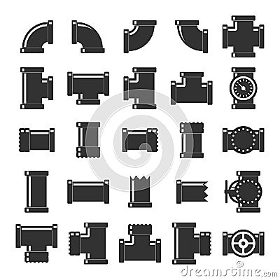 Pipe itting vector set. Vector Illustration