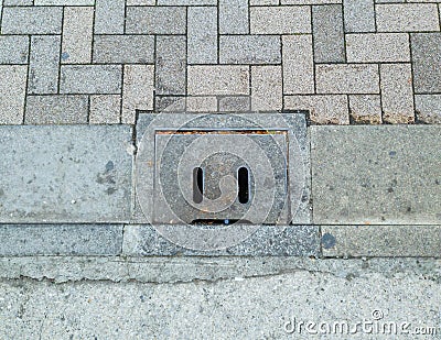 Pipe lid in Tokyo, Japan Stock Photo