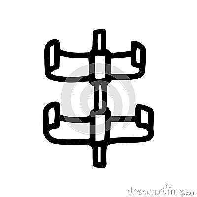 pipe mount line vector doodle simple icon Vector Illustration